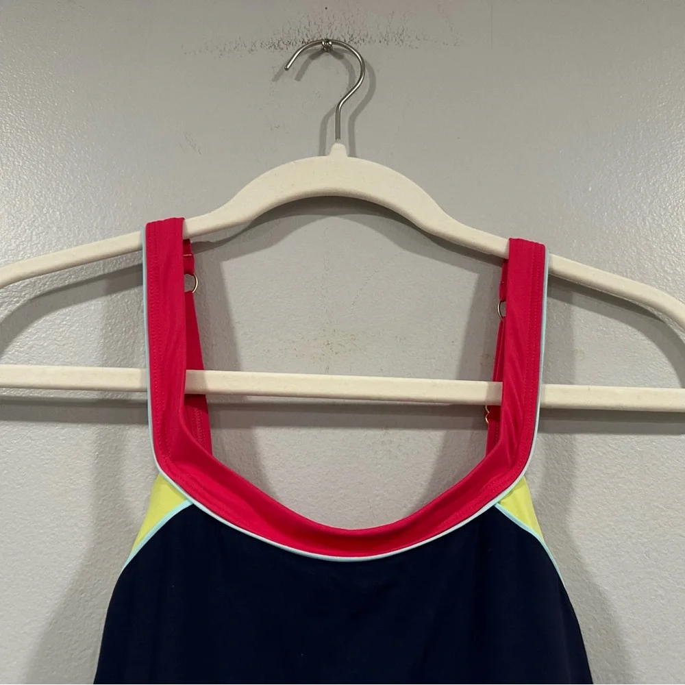 Lands' End Navy High Neck Swim Dress Sz 14